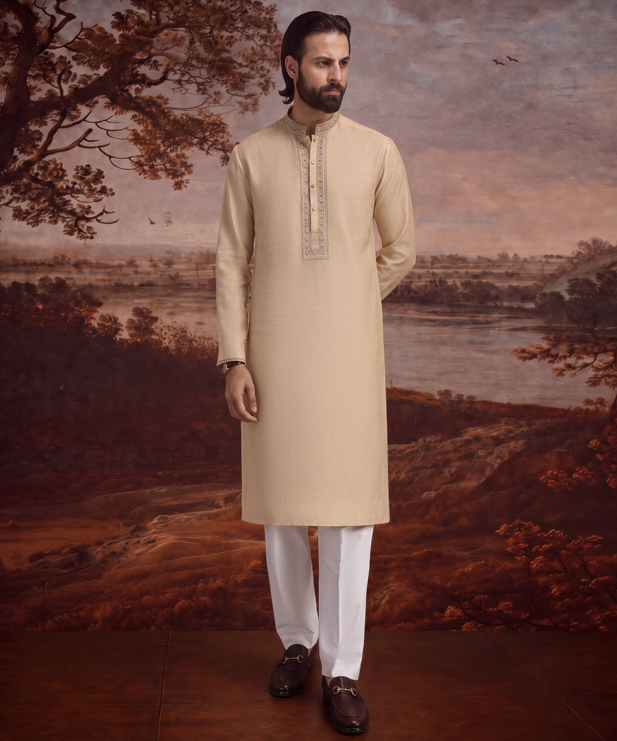 Fawn Formal Kurta