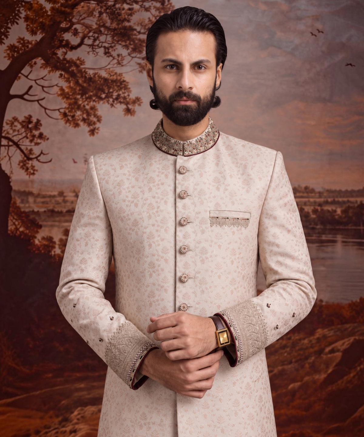 BEIGE SHERWANI