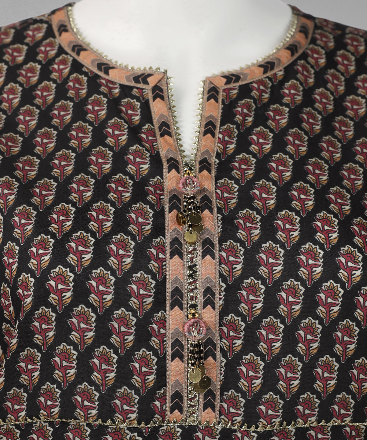 Black Embroidered Cambric Unstitched 3Pc