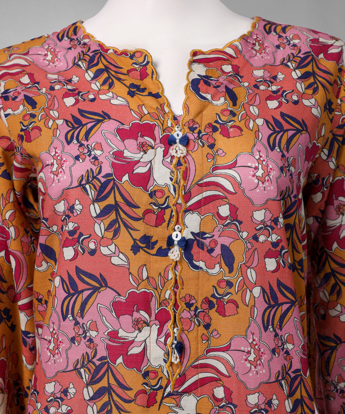Multicolor Printed Khaddar Slub Stitched 3Pc