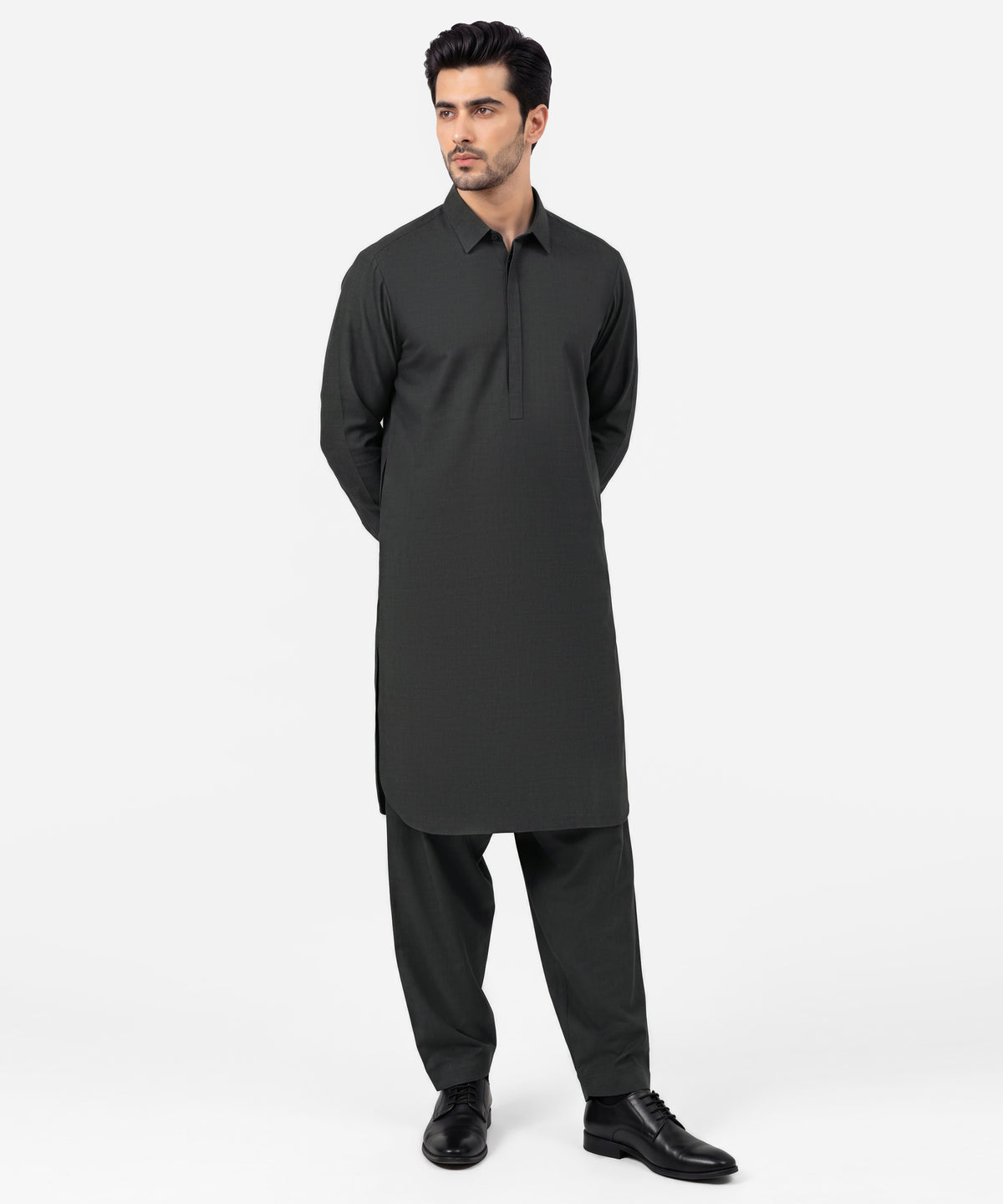 Grey Plain Kameez Shalwar