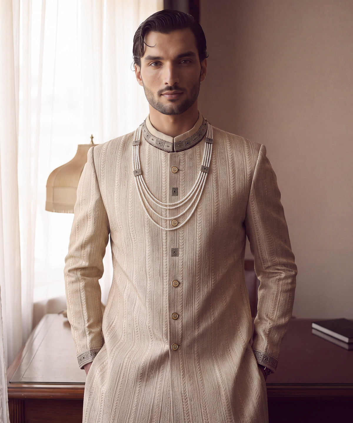 Brown Sherwani