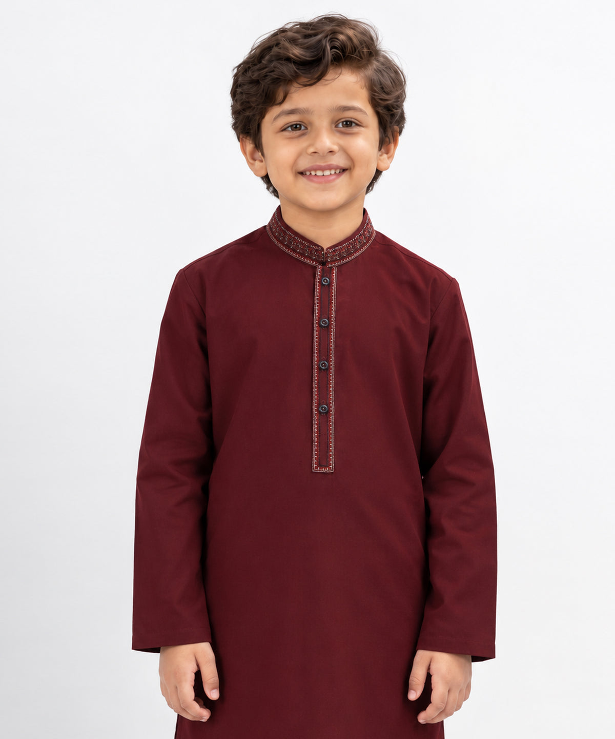 Maroon Semi-Formal Kameez Shalwar