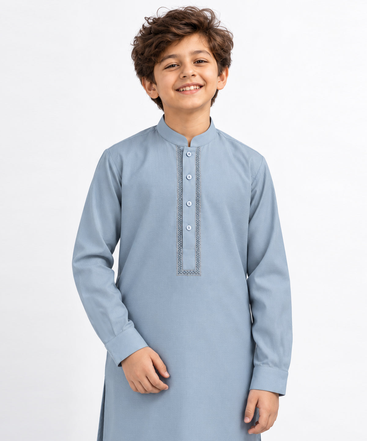 Sky Blue Semi-Formal Kameez Shalwar