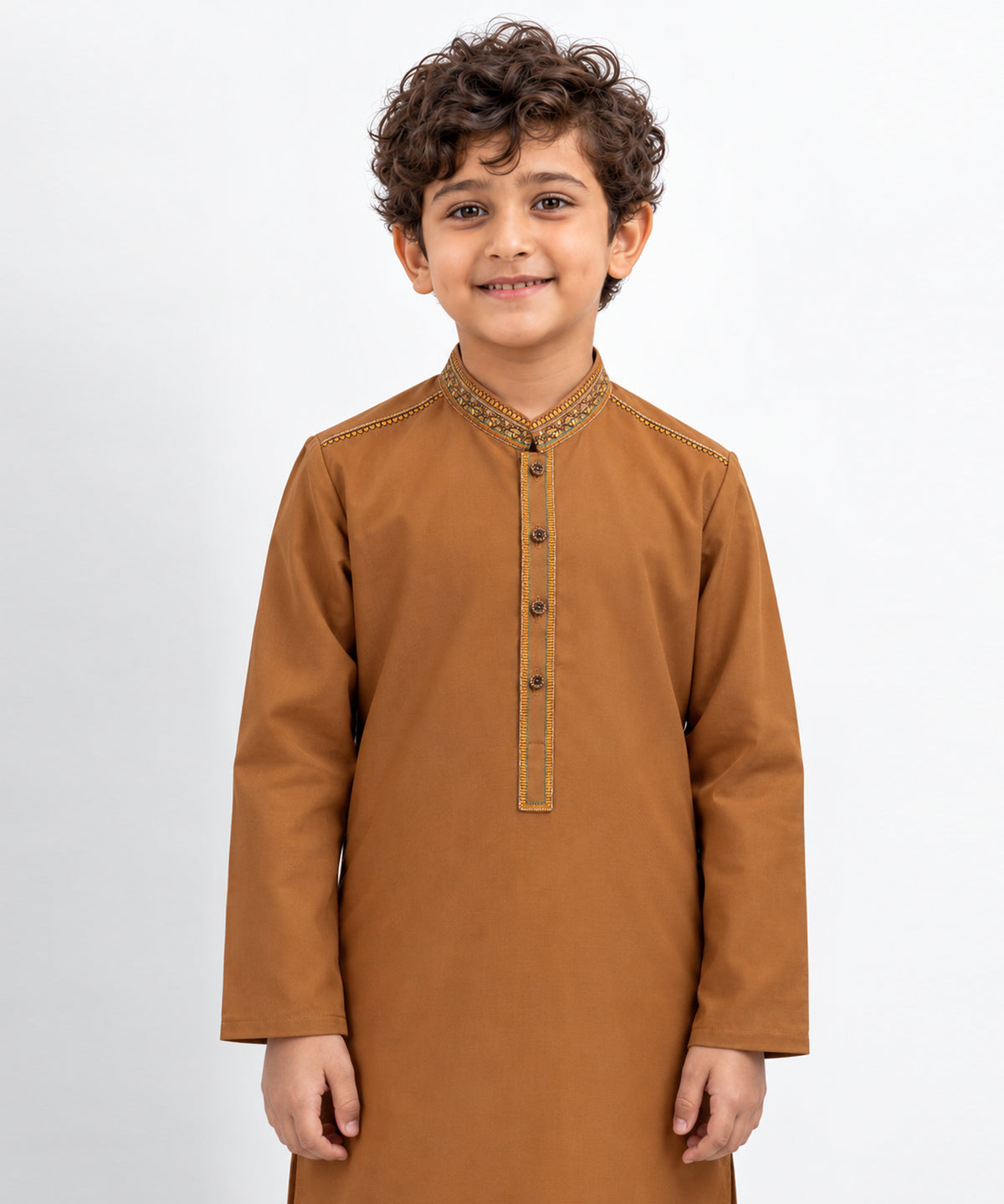 Mustard Semi-Formal Kameez Shalwar