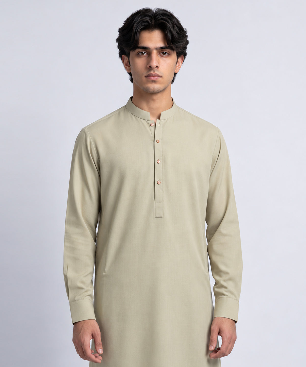 Light Olive Plain Kameez Shalwar