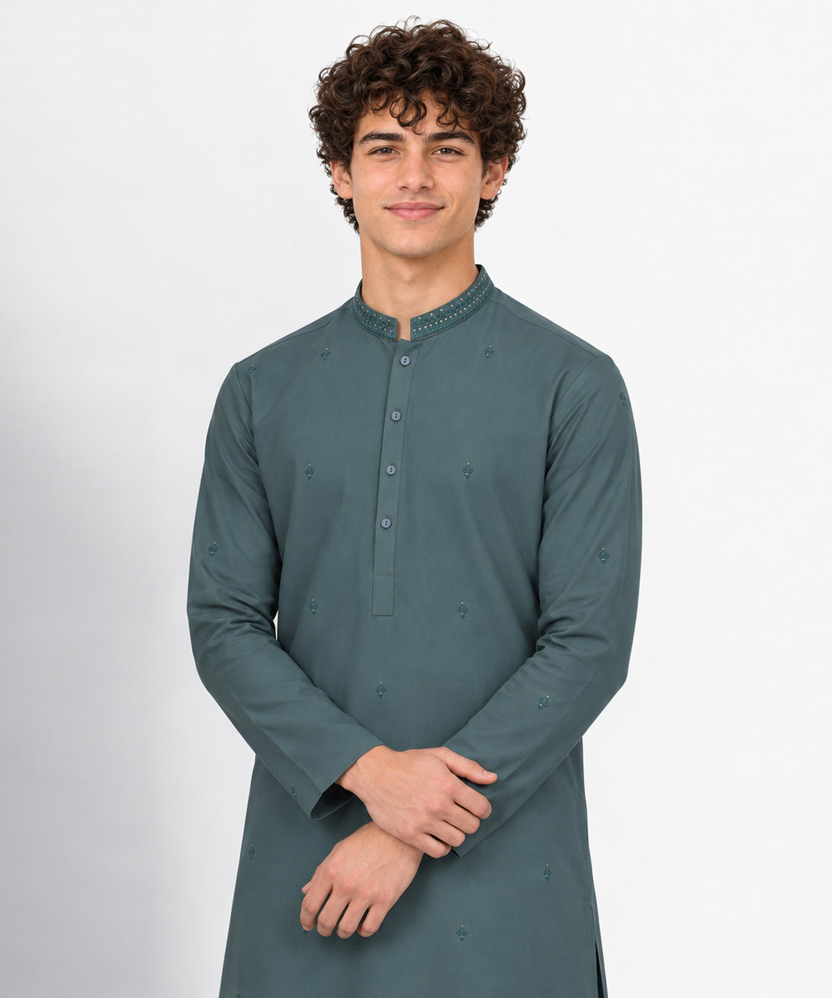 Light Green Semi-Formal Kameez Shalwar