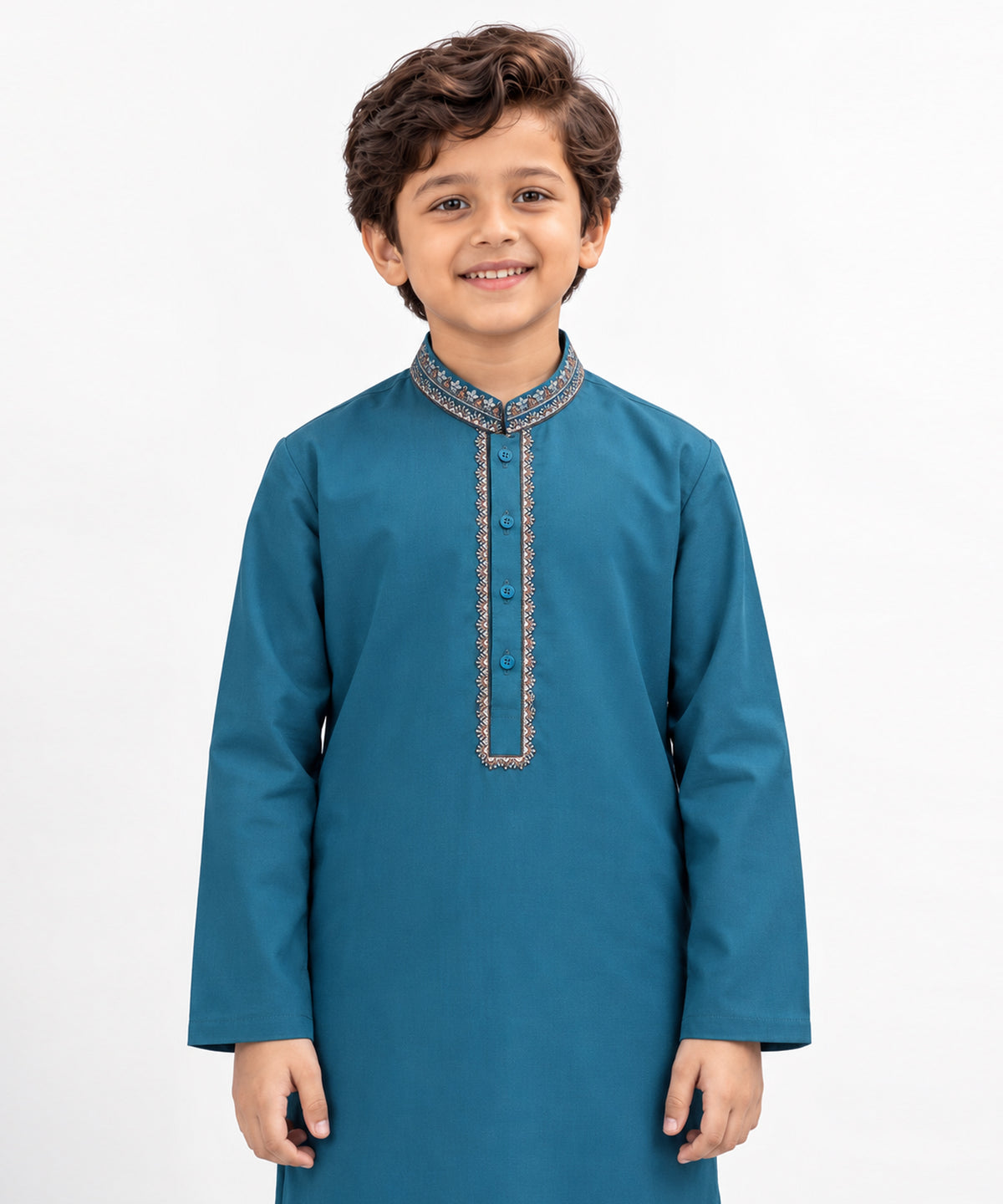 Turquoise Semi-Formal Kameez Shalwar
