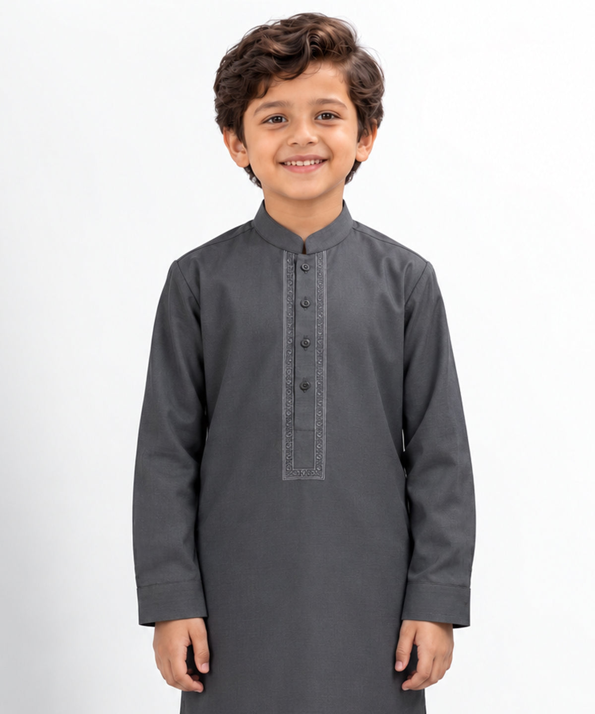 Grey Semi-Formal Kameez Shalwar