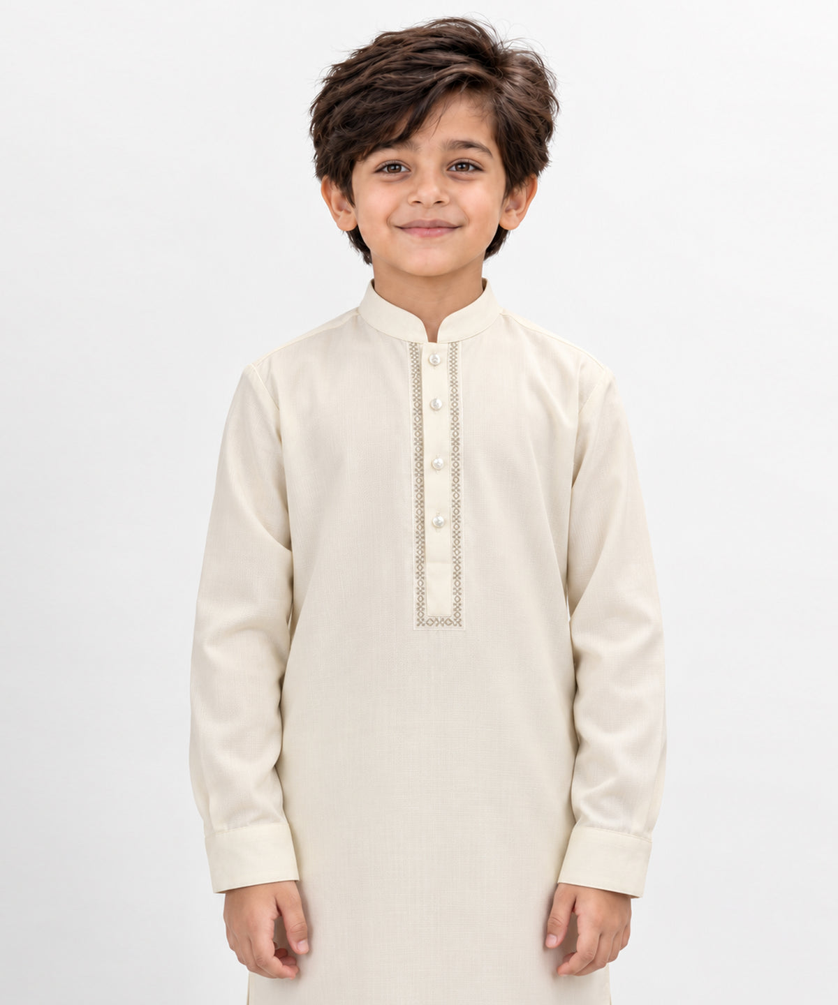 Off White Semi-Formal Kameez Shalwar
