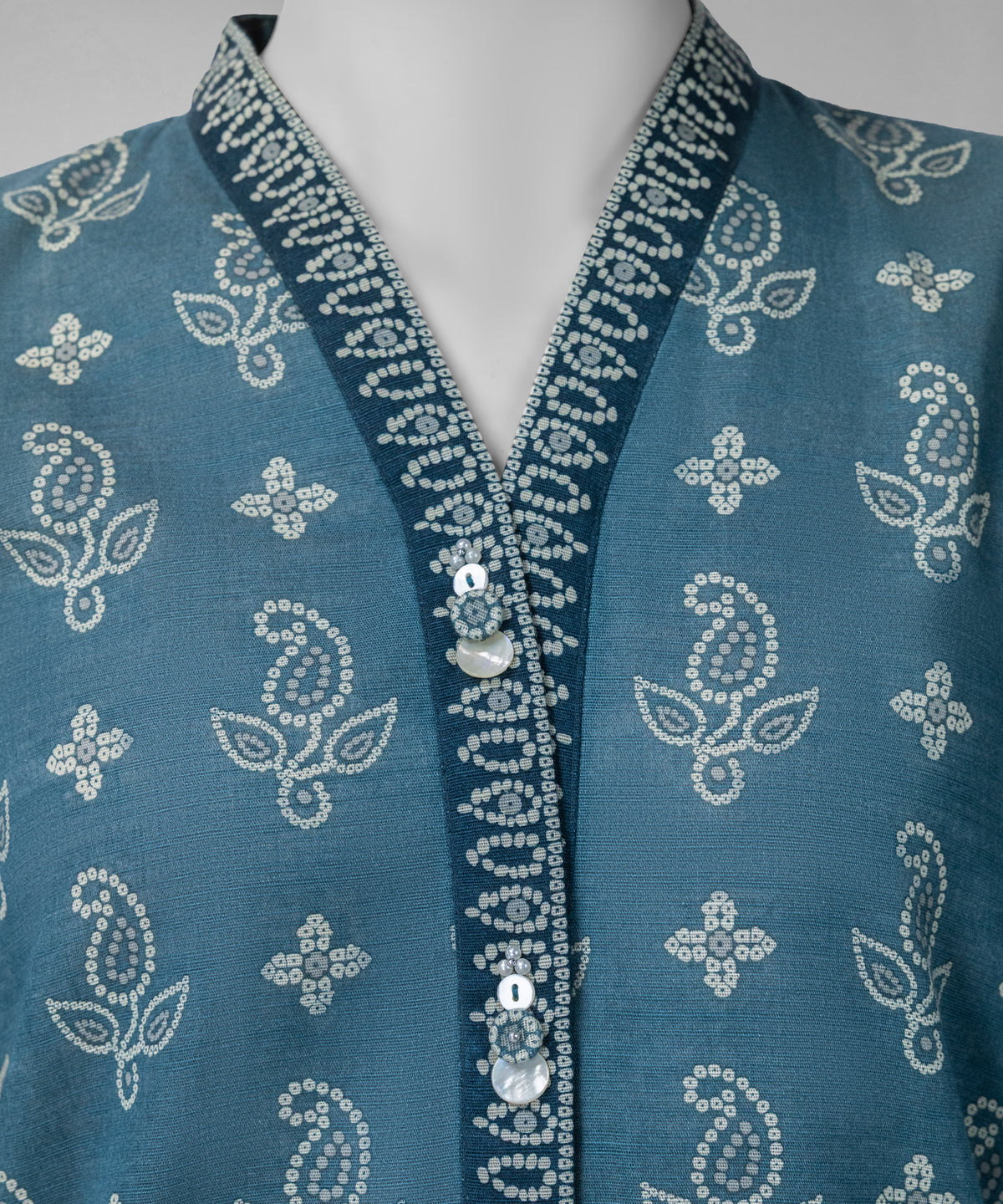 Teal Green Embroidered Khaddar Slub Unstitched 3Pc