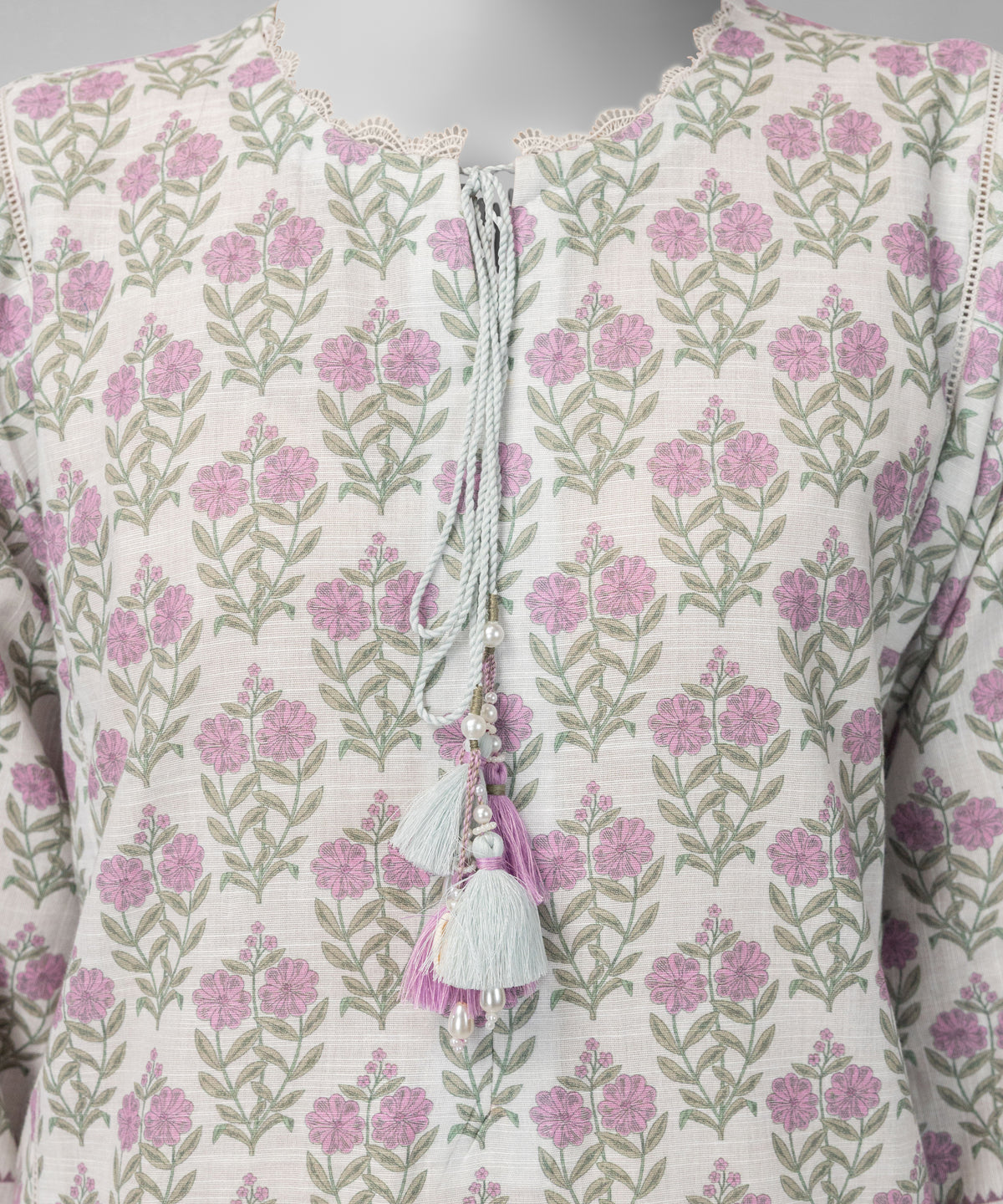 Off White Printed Khaddar Slub Unstitched 3Pc