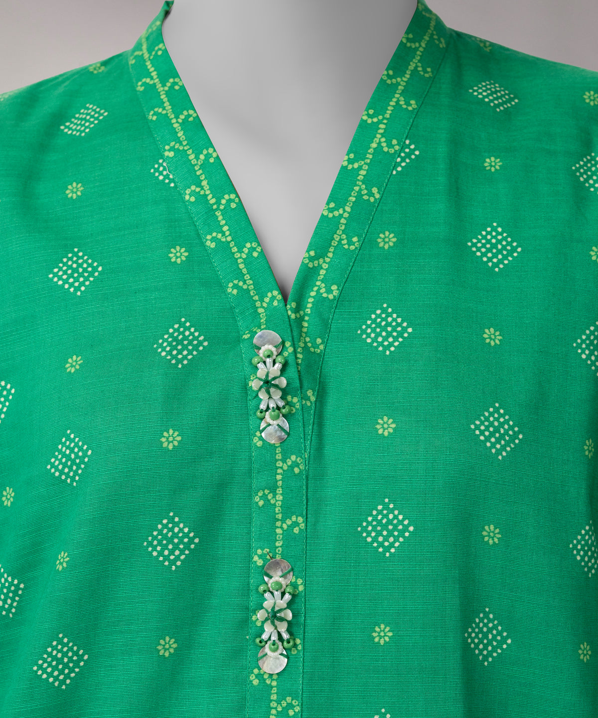 Green Embroidered Khaddar Slub Unstitched 3Pc