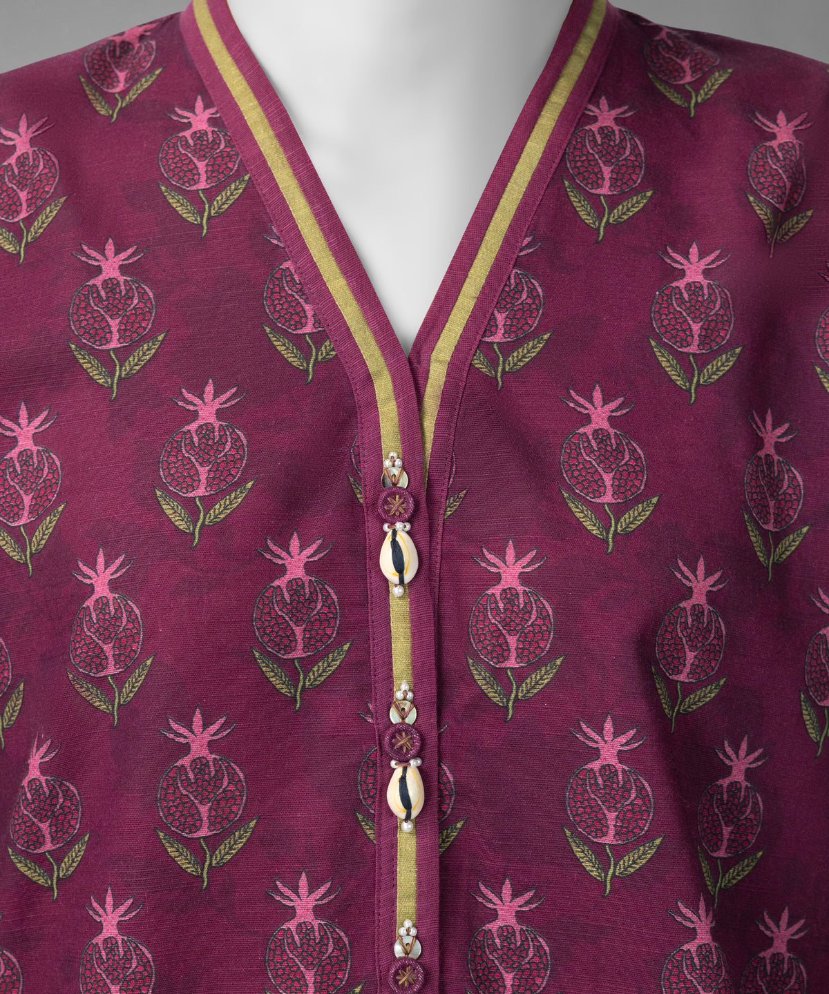 Purple Printed Khaddar Slub Unstitched 3Pc