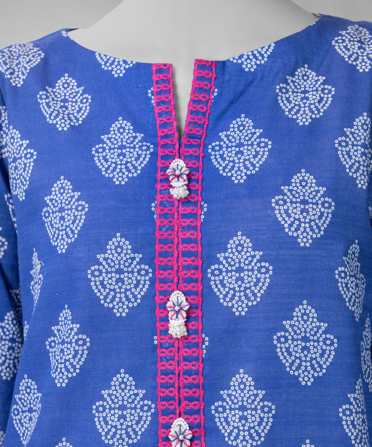Deep Blue Embroidered Khaddar Slub Unstitched 3Pc