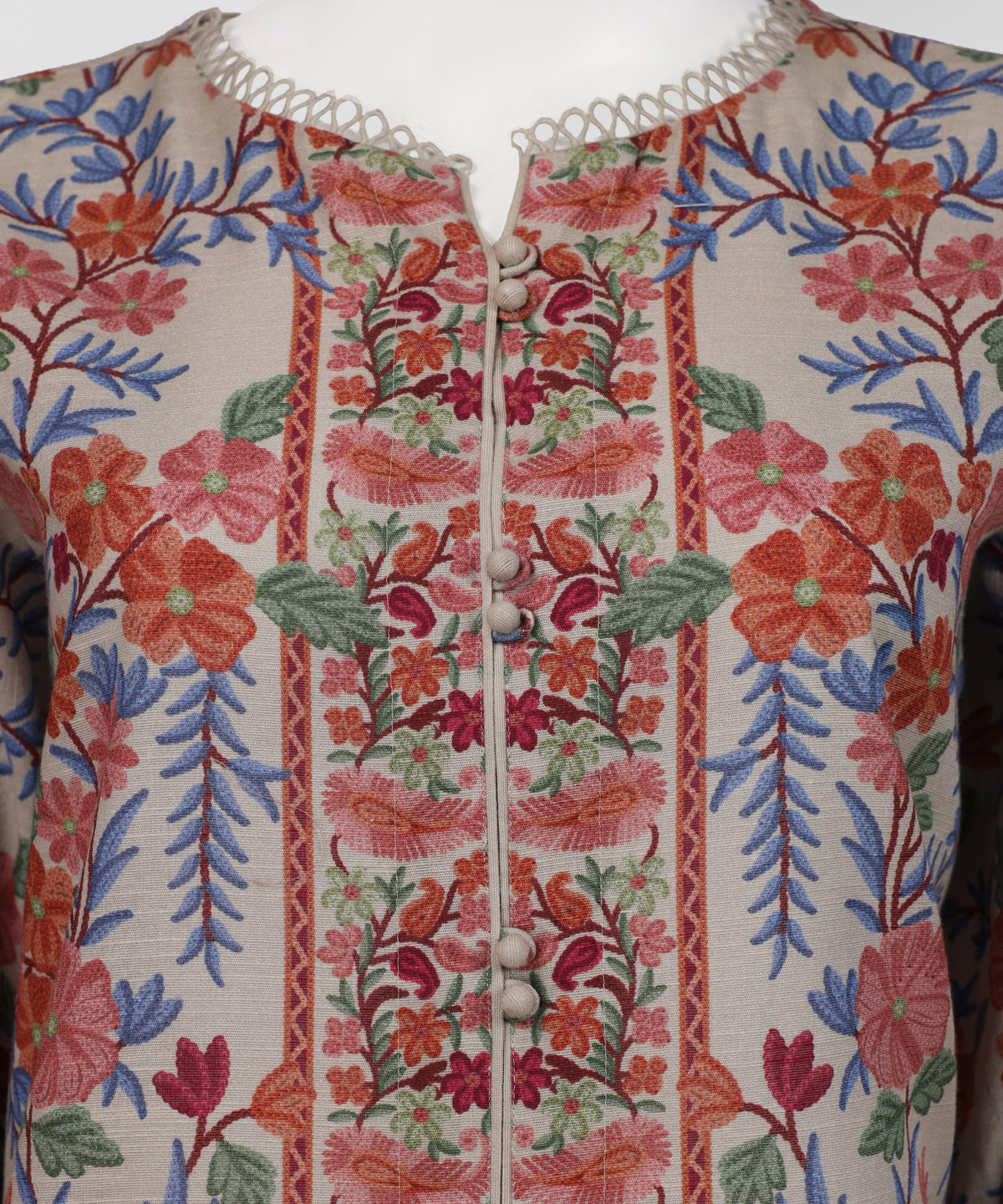 Multicolor Printed Khaddar Slub Stitched 3Pc