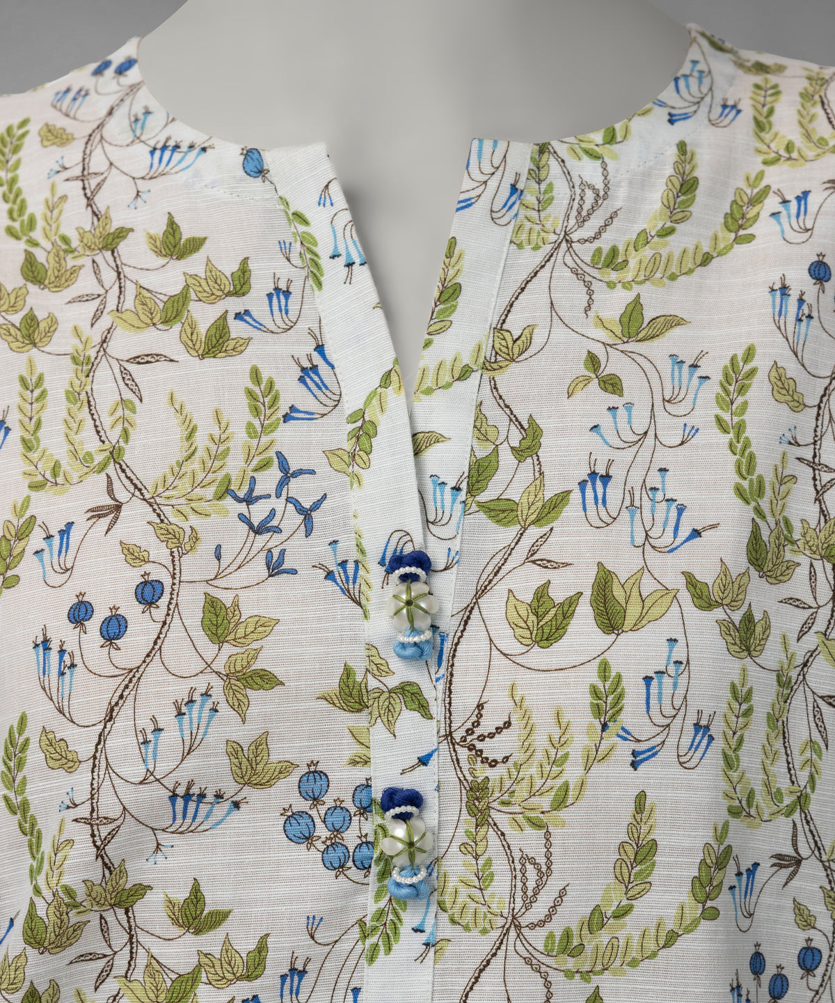 White Printed Light Khaddar Slub Unstitched 1Pc