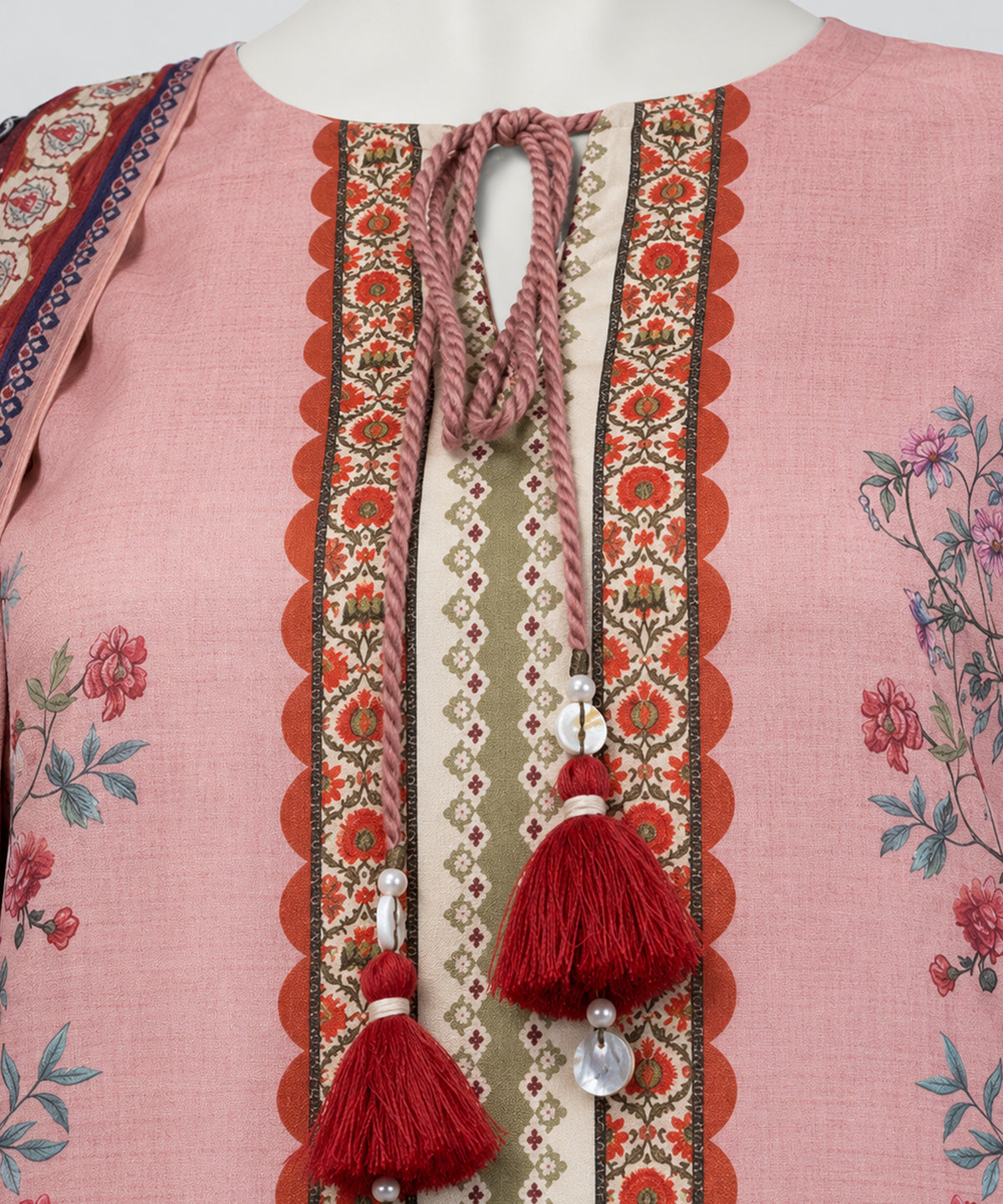 Pink Embroidered Cambric Unstitched 3Pc