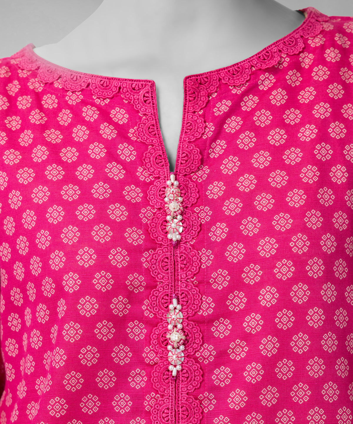 Hot Pink Embroidered Khaddar Slub Unstitched 3Pc