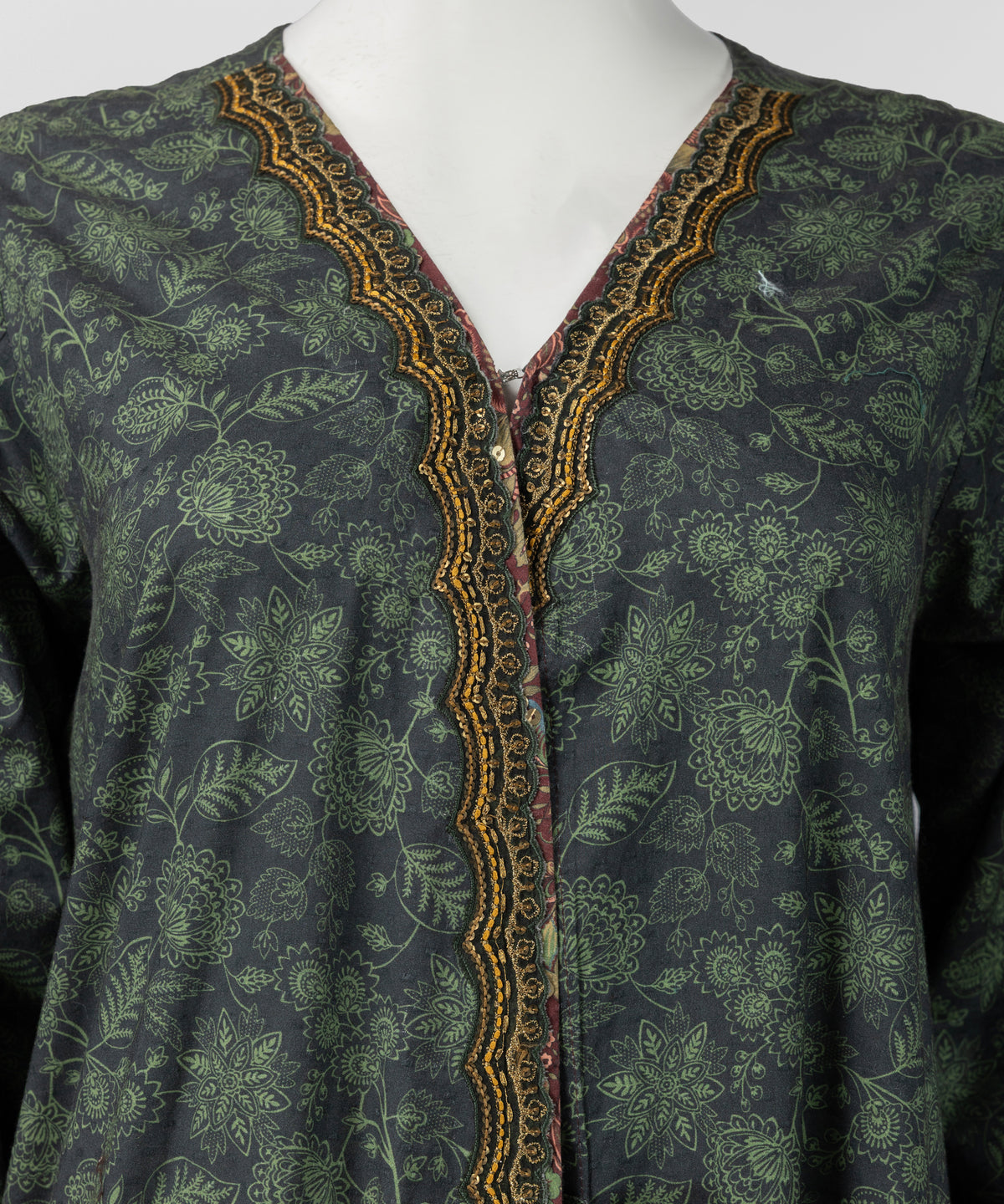 Green Embroidered Dobby Stitched 3Pc