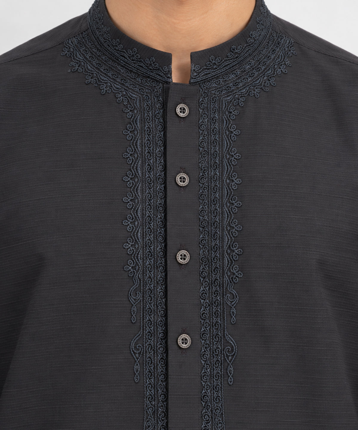Grey Formal Cotton Kurta Trousers