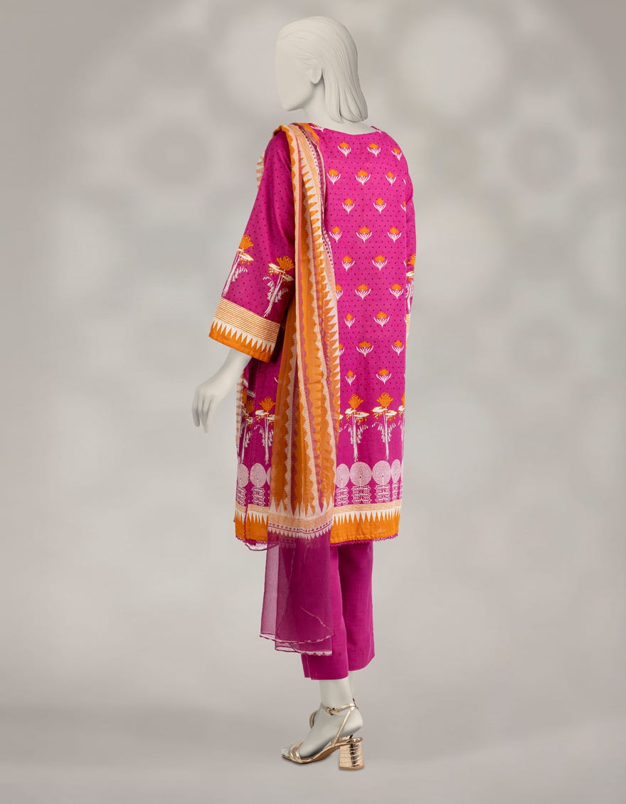 PURPLE CAMBRIC EMBROIDERED 3PC STITCHED