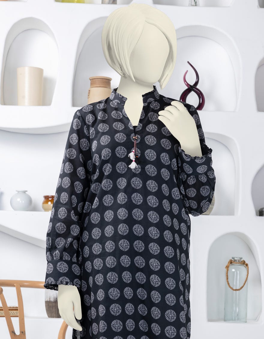 BLACK LAWN KURTI | JYGK-S-YGKL-170-24