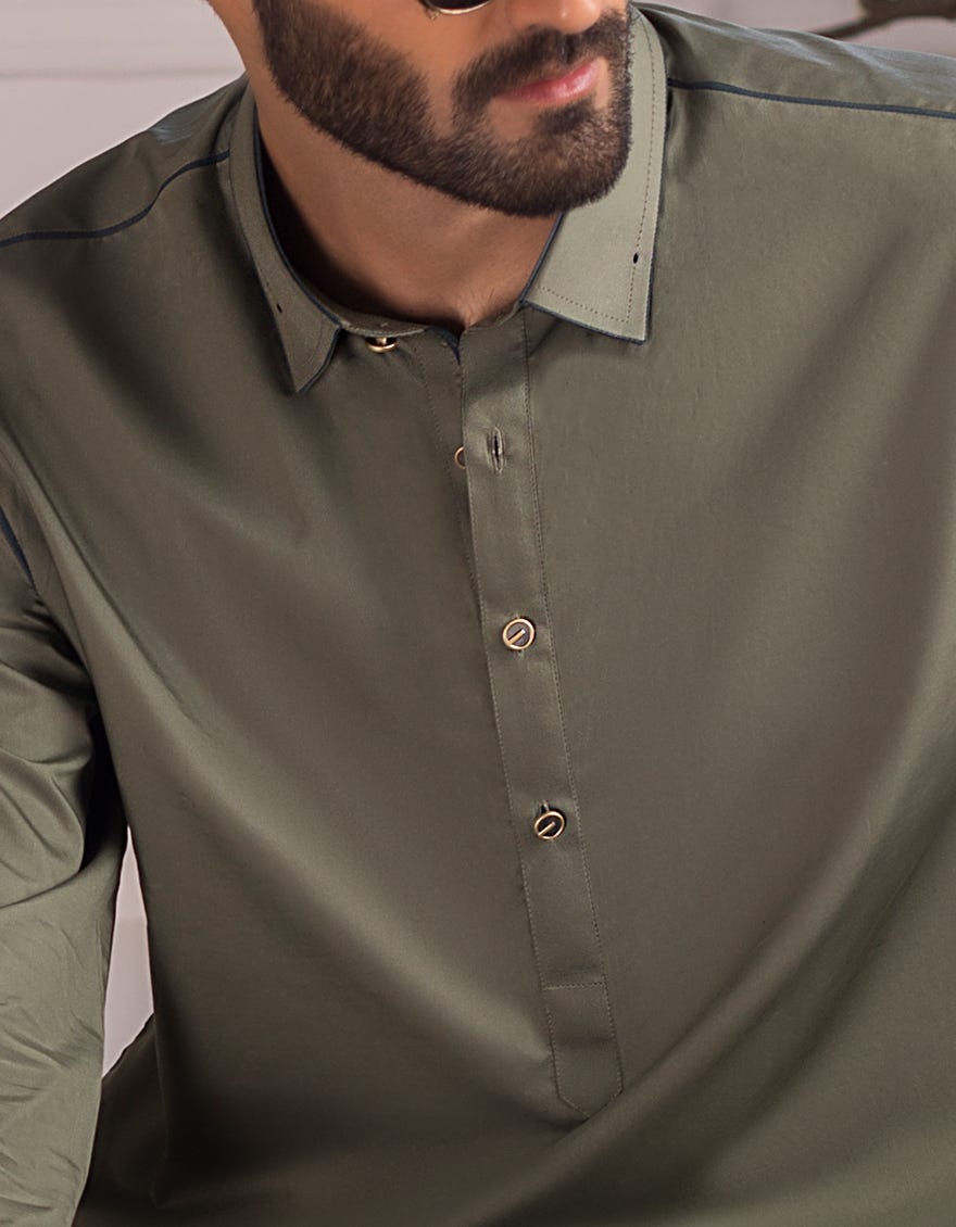 UNSTITCHED KAMEEZ SHALWAR FABRIC | JJMS-1907/JJ6886 - Sage Green
