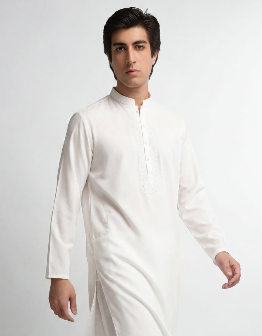 OFF WHITE FORMAL KAMEEZ SHALWAR
