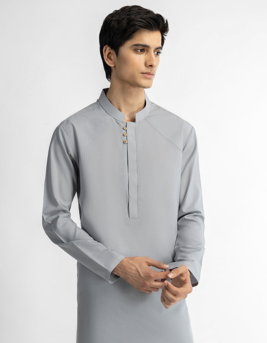 STEEL GREY CASUAL KURTA TROUSERS