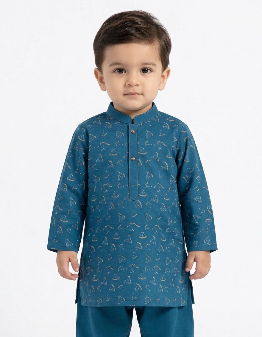 TURQUOISE SEMI-FORMAL KAMEEZ SHALWAR