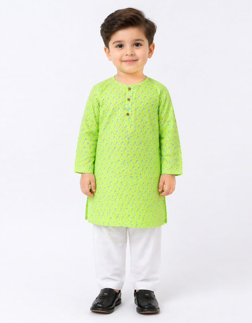 Neon Yellow Cotton Casual Kameez Shalwar