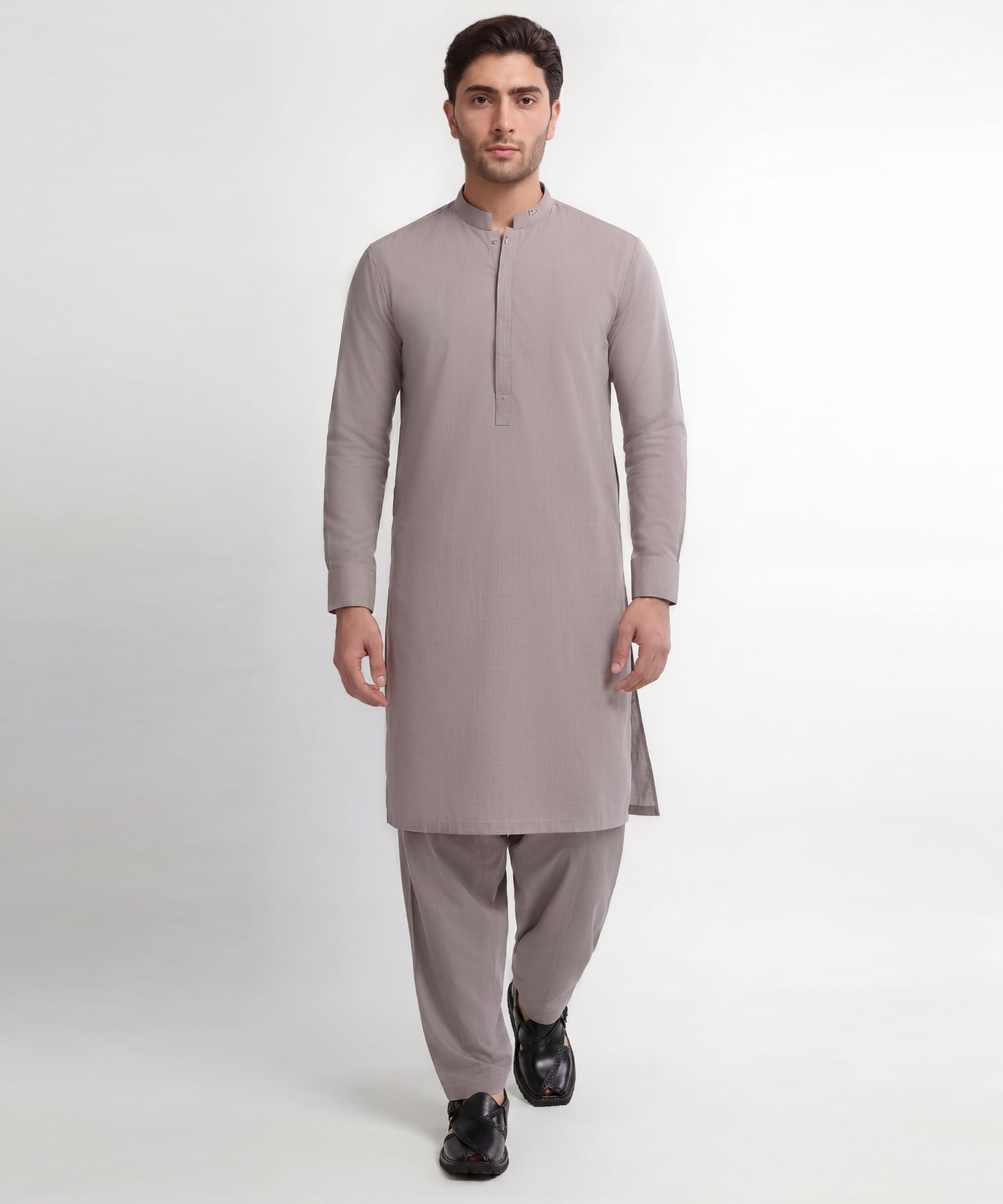 GREY COTTON CASUAL KAMEEZ SHALWAR