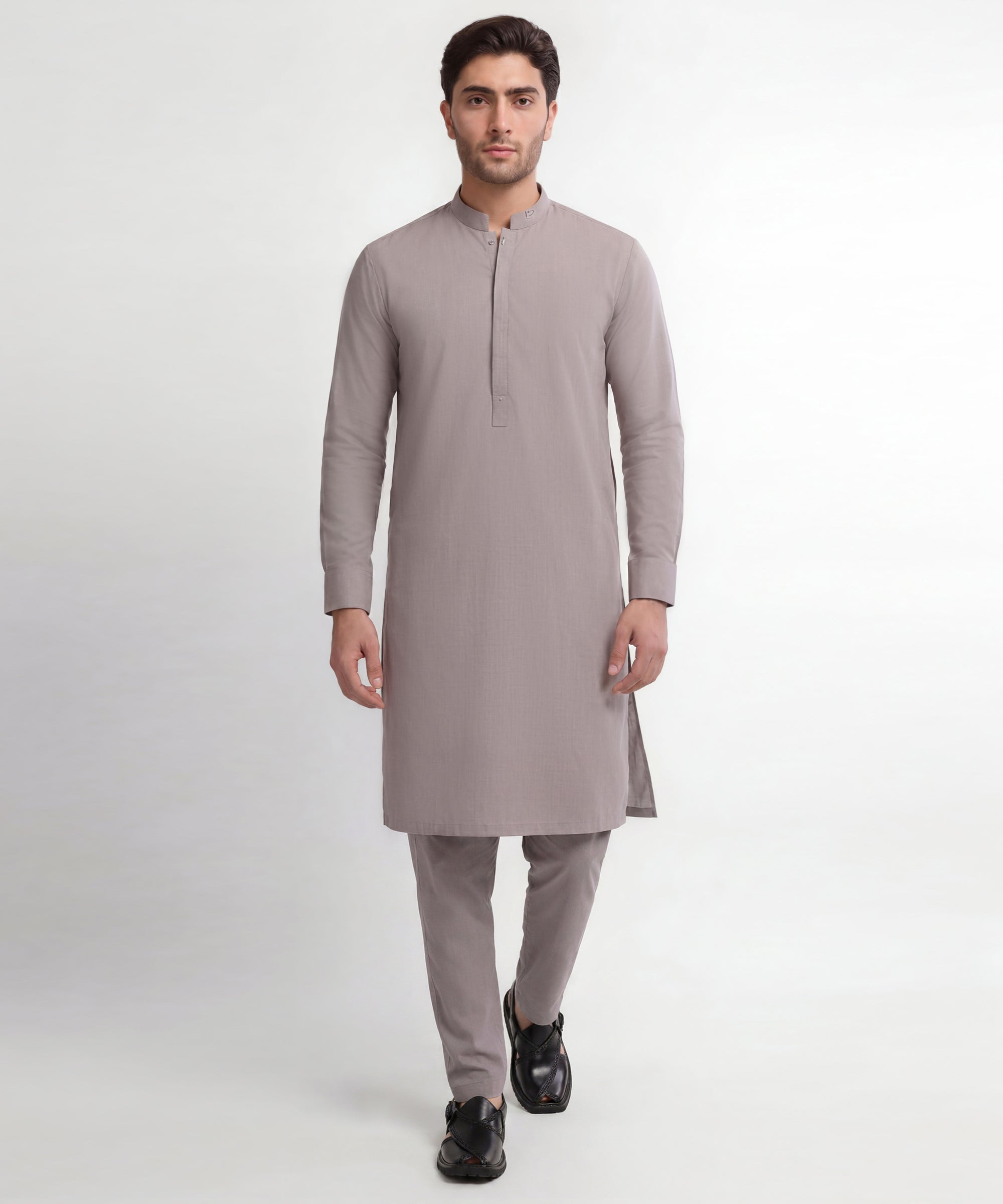 GREY SEMI-FORMAL KURTA TROUSERS