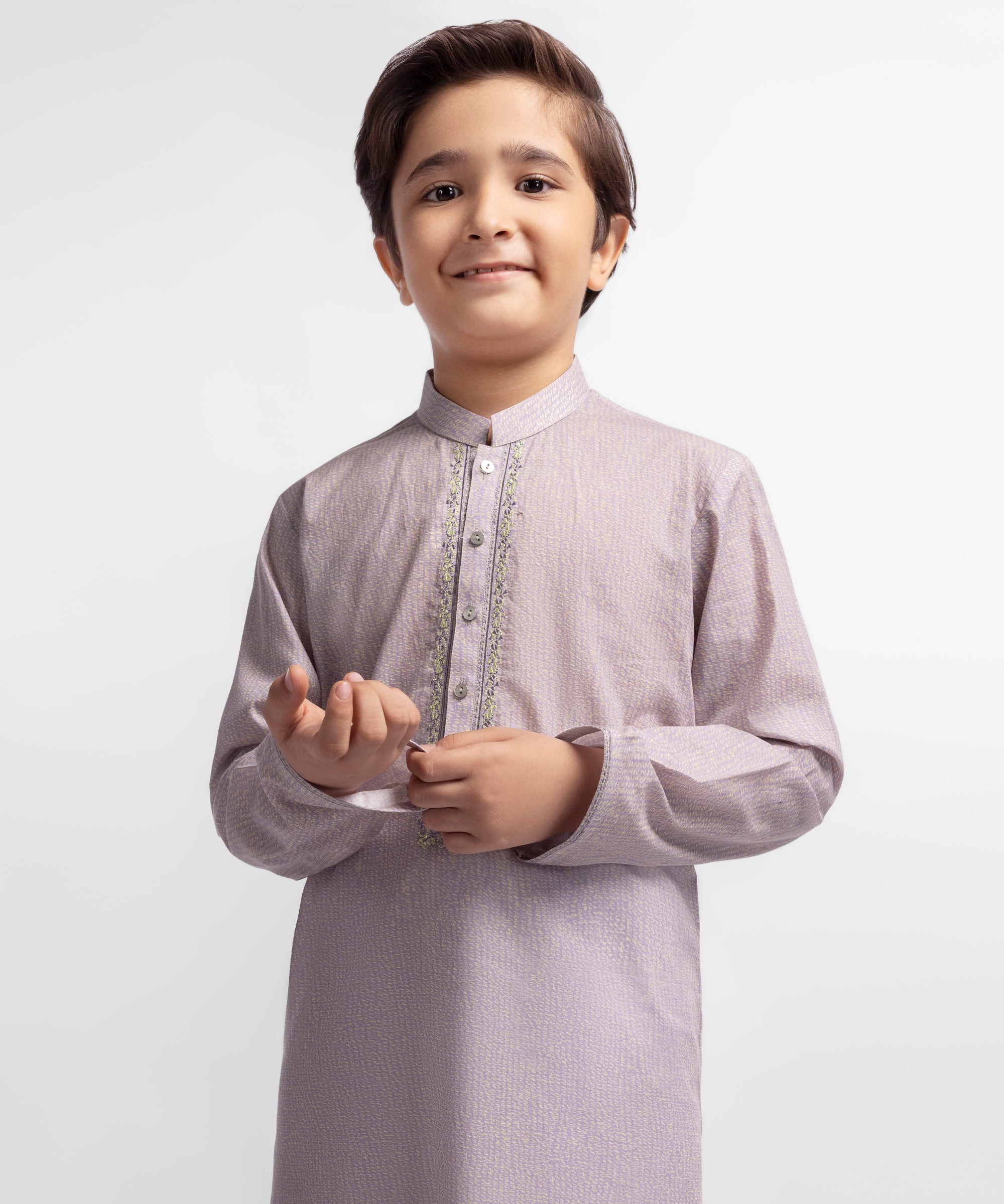 Light Purple Cotton Semi-Formal Kurta