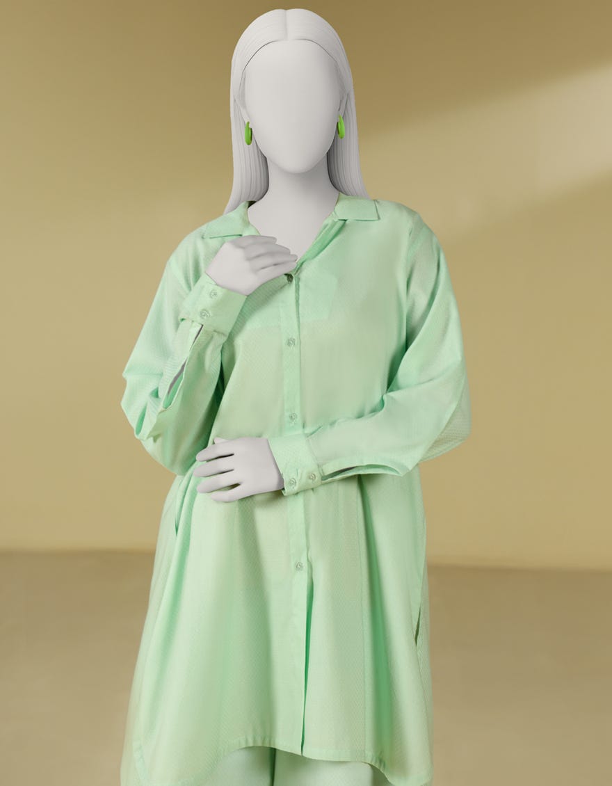 GREEN DOBBY DYED CO-ORD SET