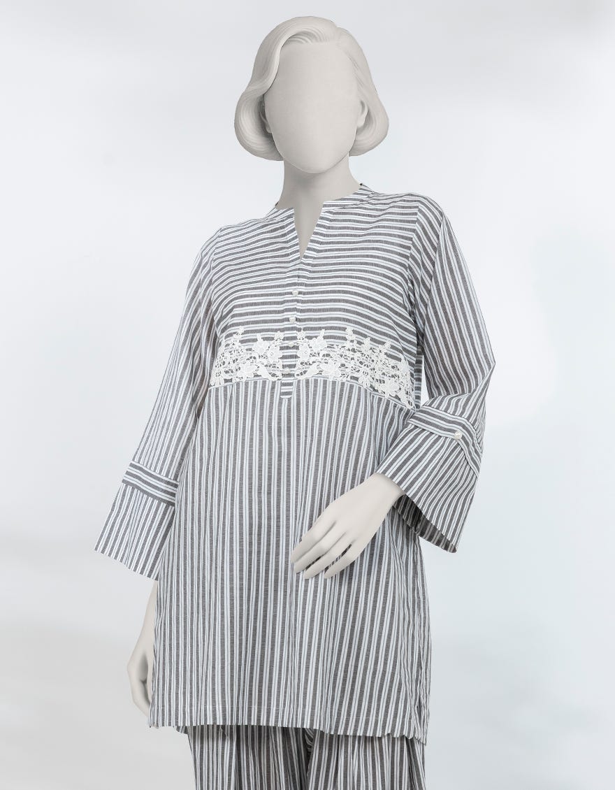 GREY LAWN EMBROIDERED CO-ORD SET