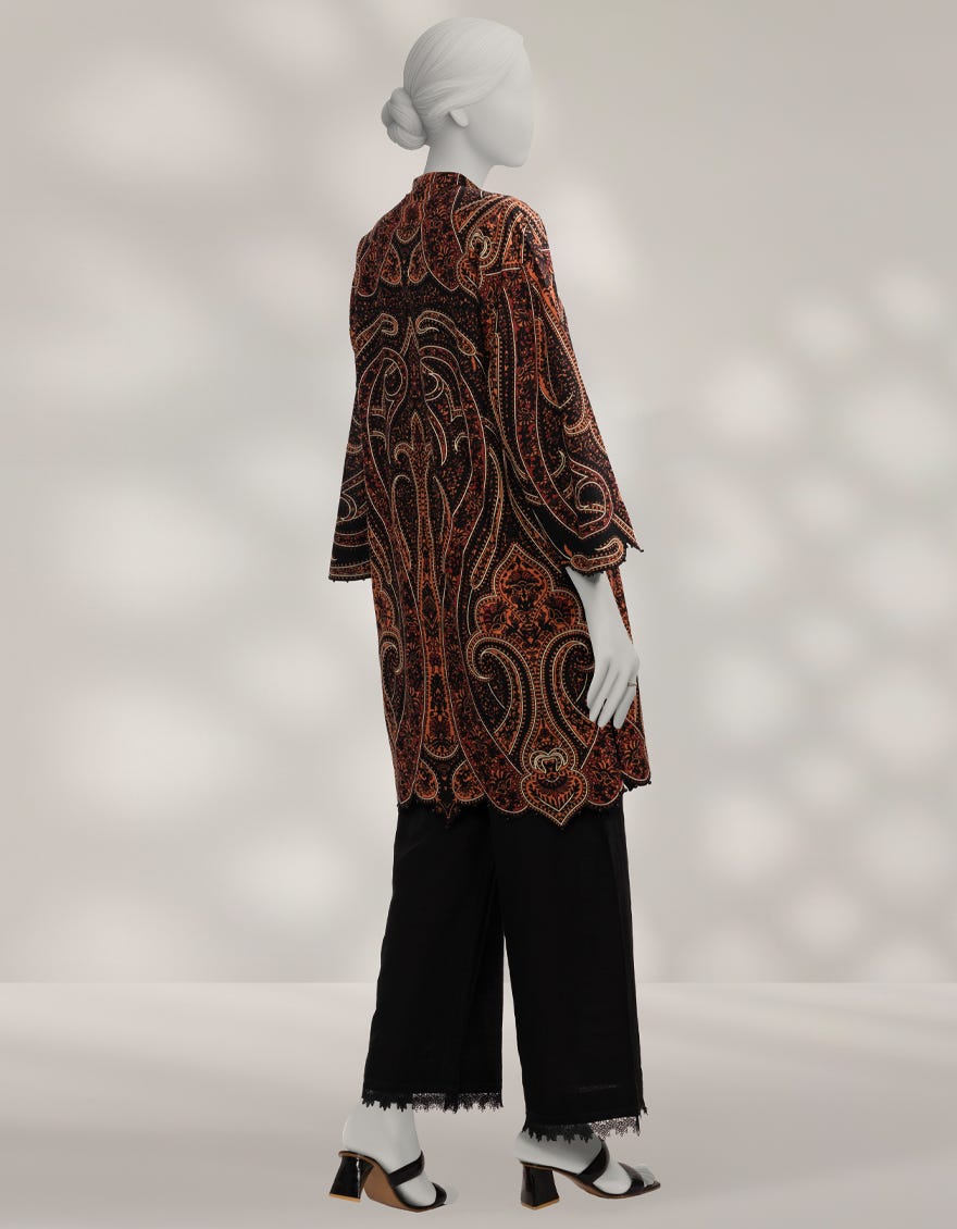 BLACK KHADDAR UNSTITCHED 2PC