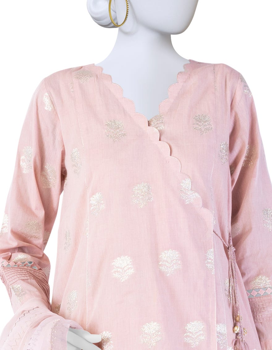 LIGHT PINK LAWN UNSTITCHED 2PC | JLAWN-S-JDS-23-1076