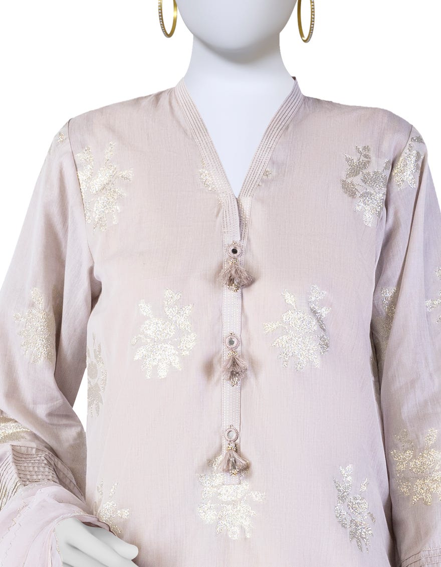 LIGHT PINK LAWN UNSTITCHED 2PC | JLAWN-S-JDS-23-1077