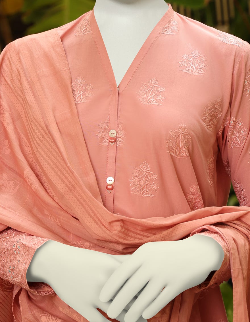 PINK LAWN UNSTITCHED 3PC | JLAWN-S-23-116 ESTRELLA