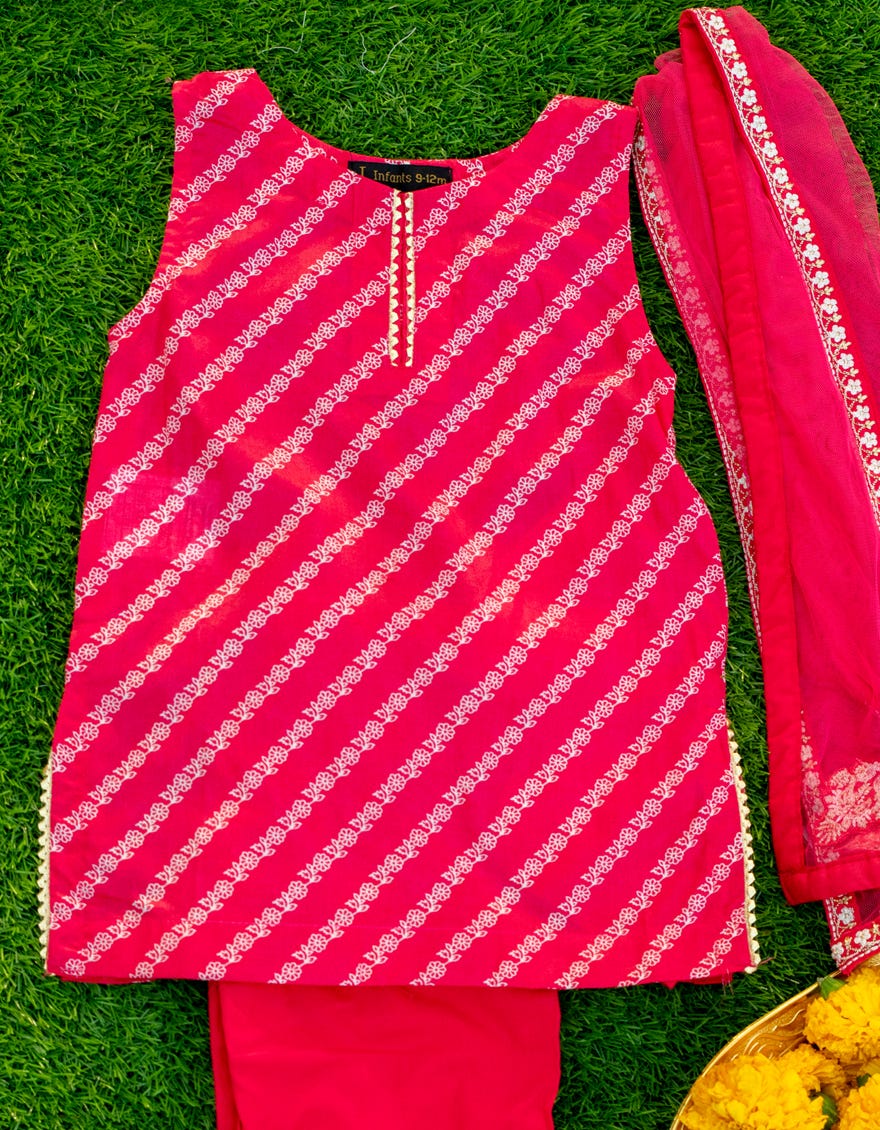 PINK LAWN INFANT GIRL STITCHED | JGKL-S-23-1562