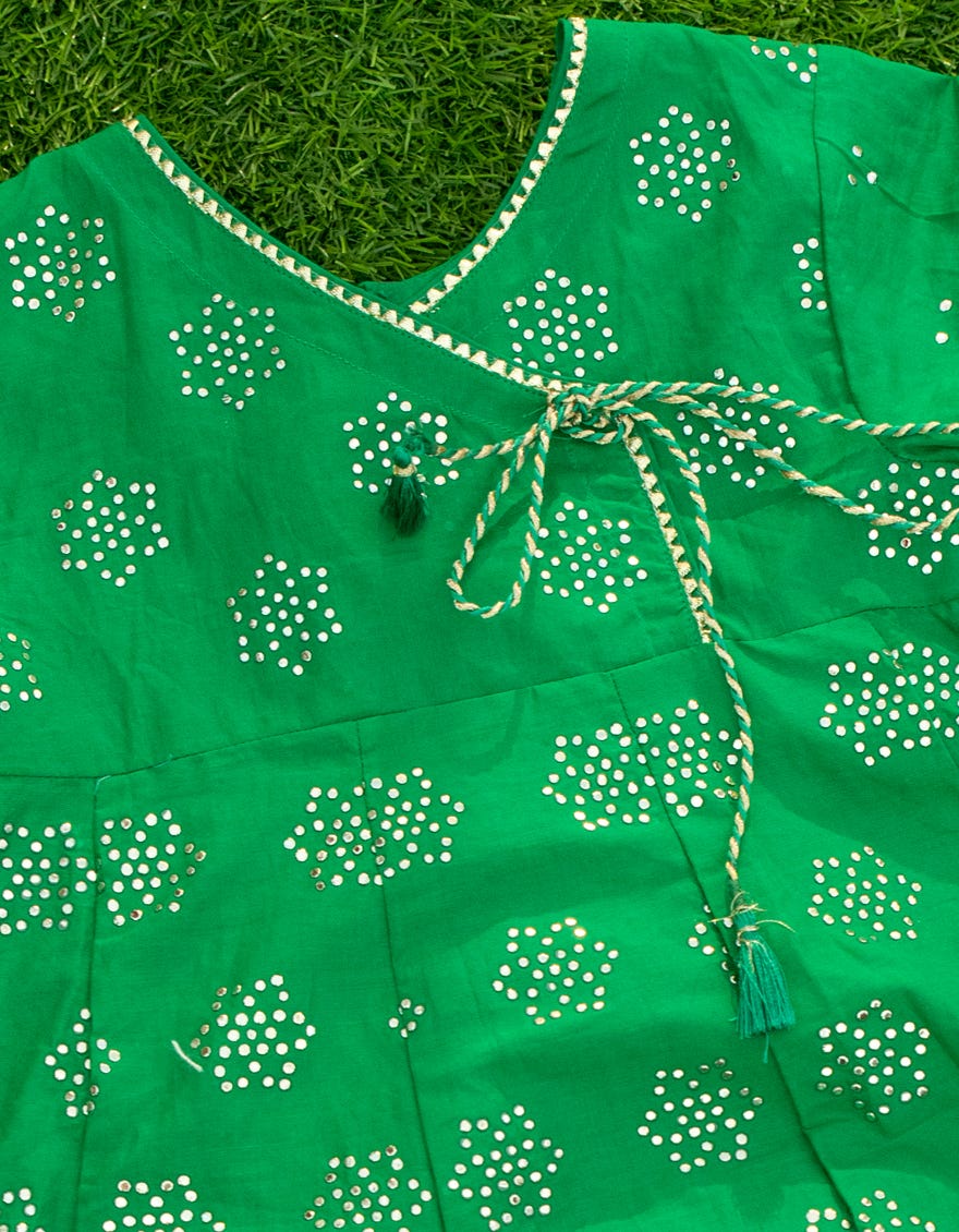 GREEN DYED INFANT GIRL STITCHED | JIK-S-JGKL-23-1568