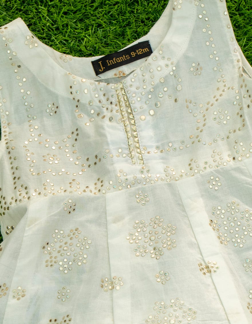WHITE DYED INFANT GIRL 3PC | JIK-S-JGKL-23-1570