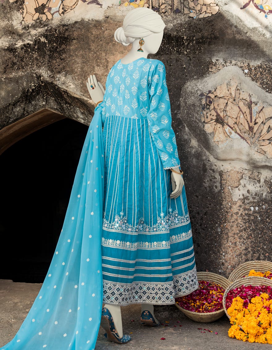 FEROZI RAW SILK UNSTITCHED 3PC | JLAWN-S-23-222