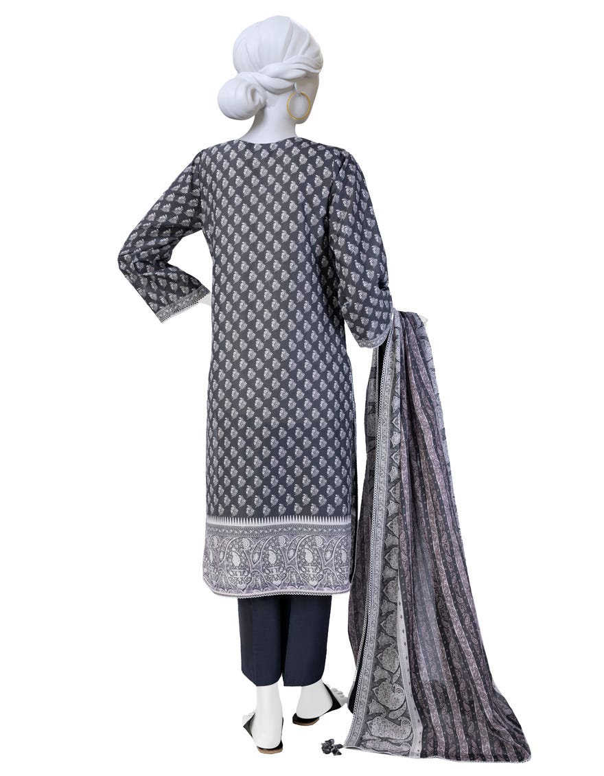 MULTICOLOR LAWN UNSTITCHED 3PC