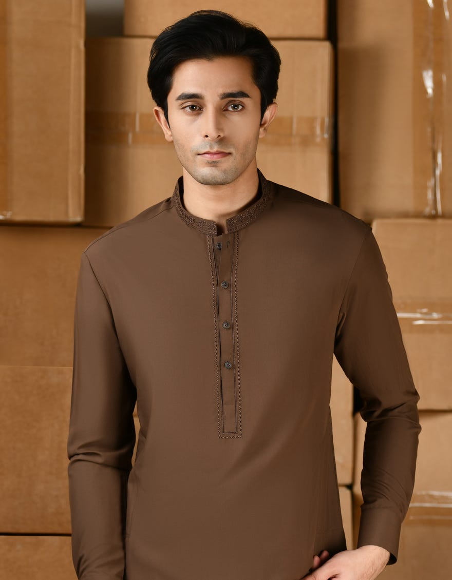 BROWN KAMEEZ SHALWAR | JTKS-A-46427