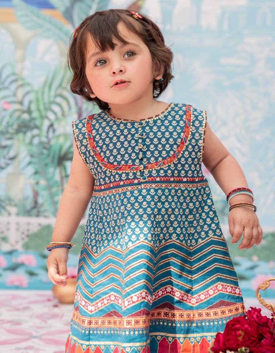BLUE LAWN STITCHED 2PC | JGKL-S-JK2-24-5626