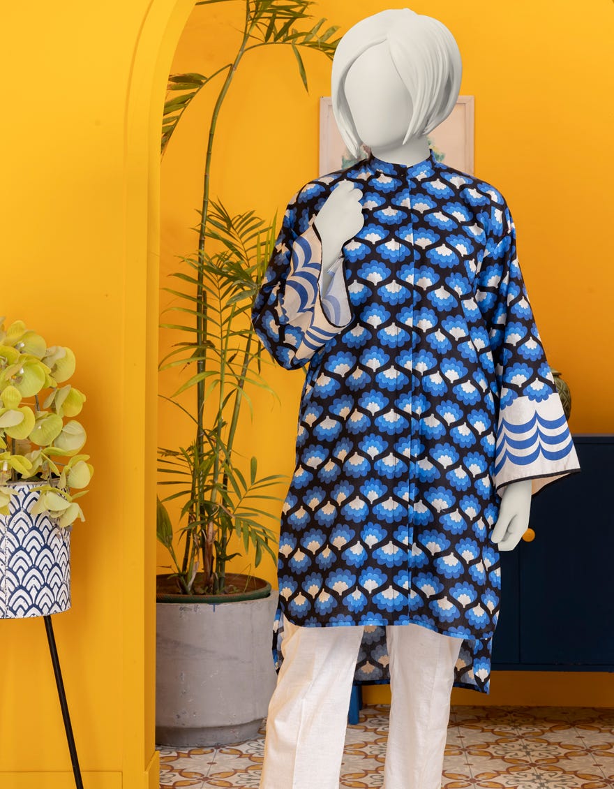 BLUE LAWN KURTI | JYGK-S-JWT-24-4004