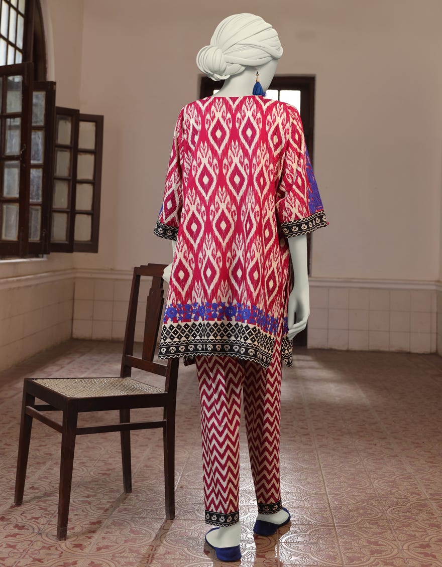 MULTICOLOR LAWN UNSTITCHED 2PC | JLAWN-S-JST-24-1713